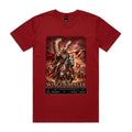 Cardinal Voltare Winged Hussar tee featuring a feathered cavalry rider with a lance, armoured horse, eagle banners and historical fact panels